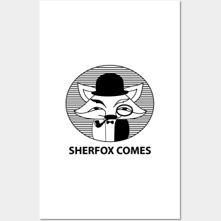 Hipster fox as a detective Posters and Art